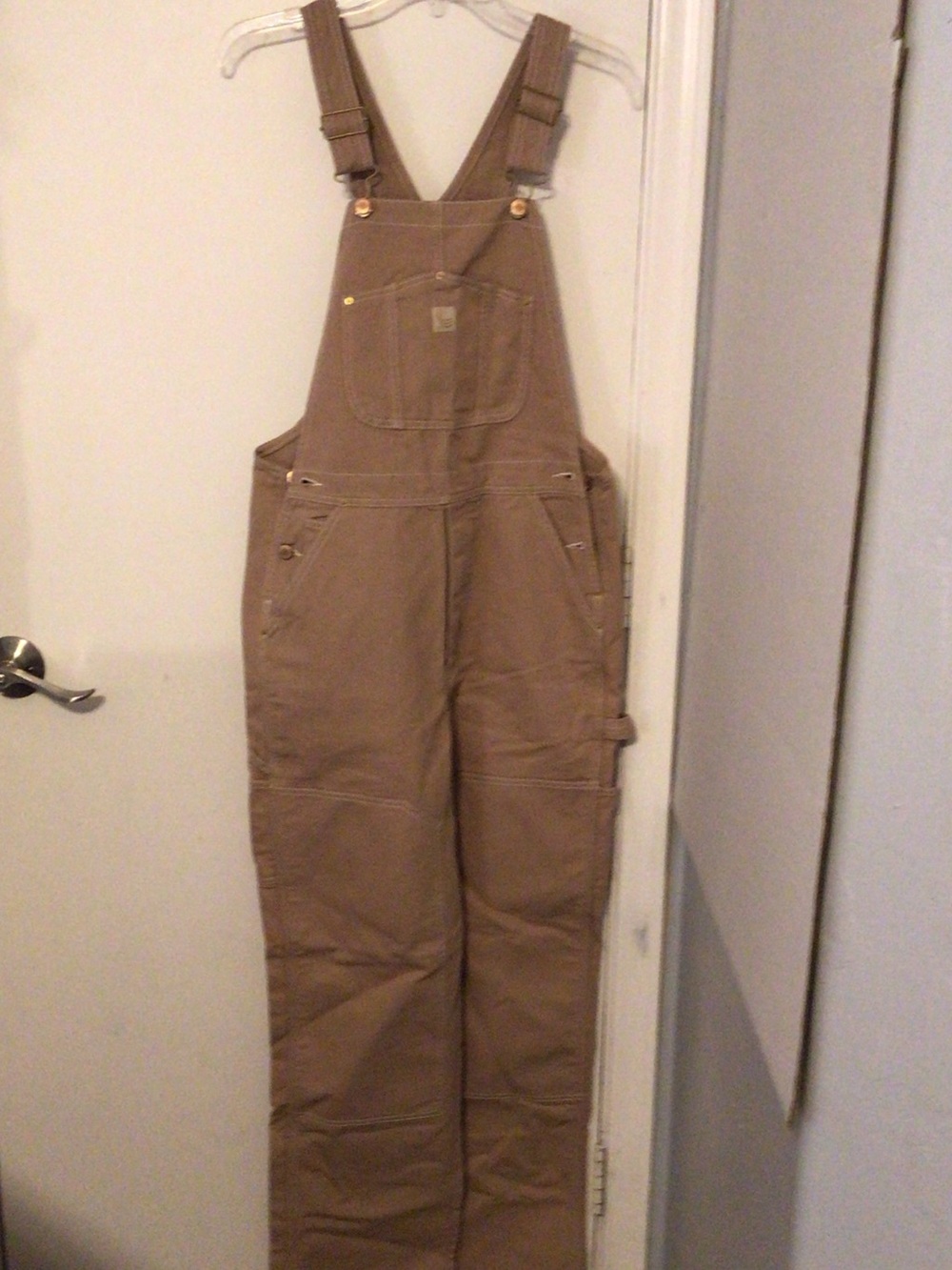 Aritzia Tna Parkside Canvas Bib Overalls Tan Khaki Size S